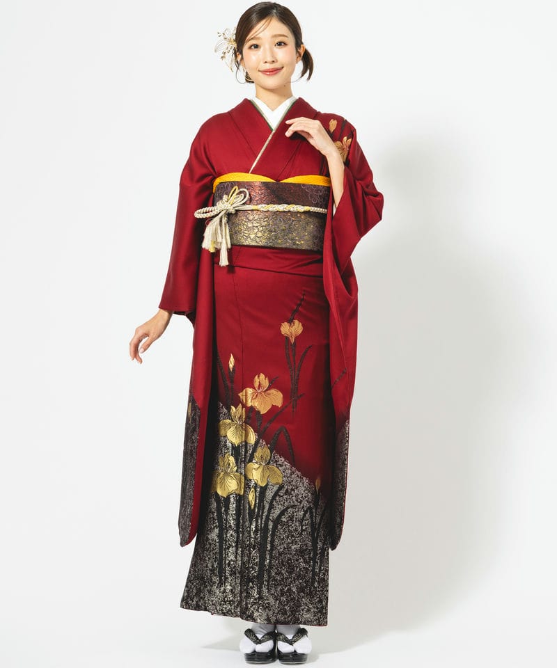 Select Shop 【振袖】金彩菖蒲 レッド系 | 結婚式パーティーのレンタル