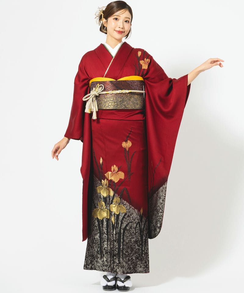 Select Shop 【振袖】金彩菖蒲 レッド系 | 結婚式パーティーのレンタル