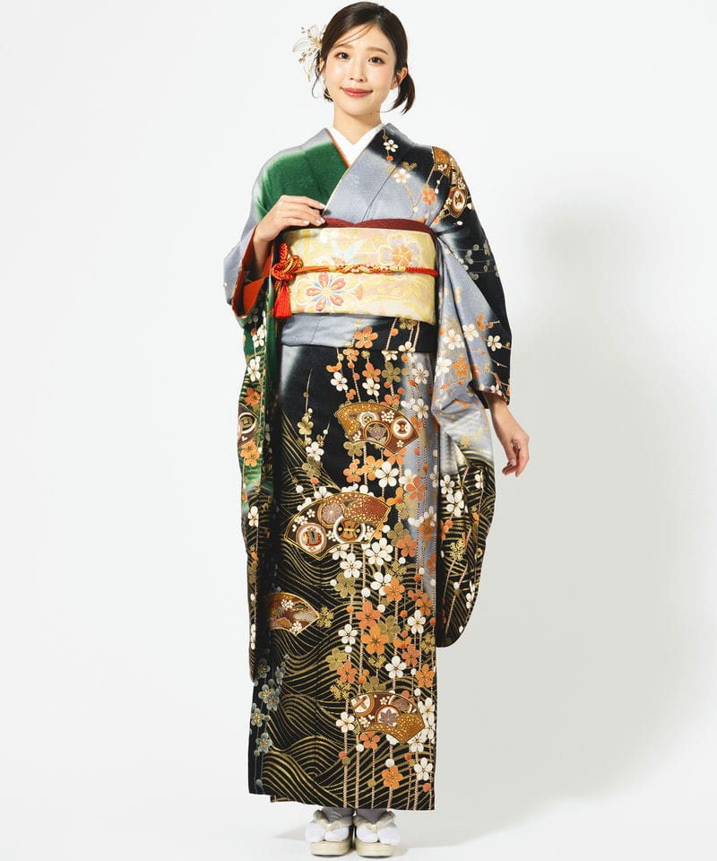 Select Shop 【振袖】たたき染めに桜 ブラック系 | 結婚式パーティーの