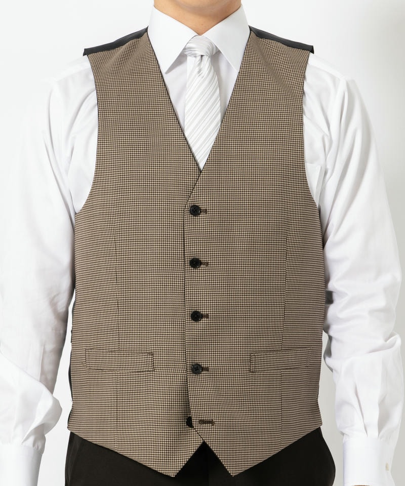 ORIHICA オリヒカ 【7点セット】千鳥柄リバーシブルベスト×ウール