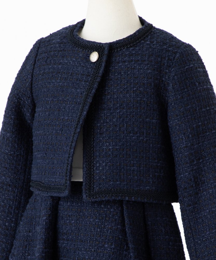 green label relaxing 【キッズスーツ2点SET】ラメツイードボレロ