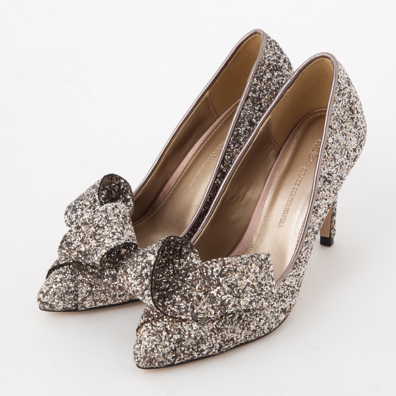 GRACE CONTINENTAL グレースコンチネンタル グリッターリボンパンプス GRACE CONTINENTAL グレースコンチネンタル グリッターリボンパンプス