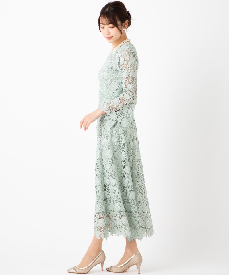 GRACE CONTINENTAL グレースコンチネンタル ケミカルレース切替ドレス