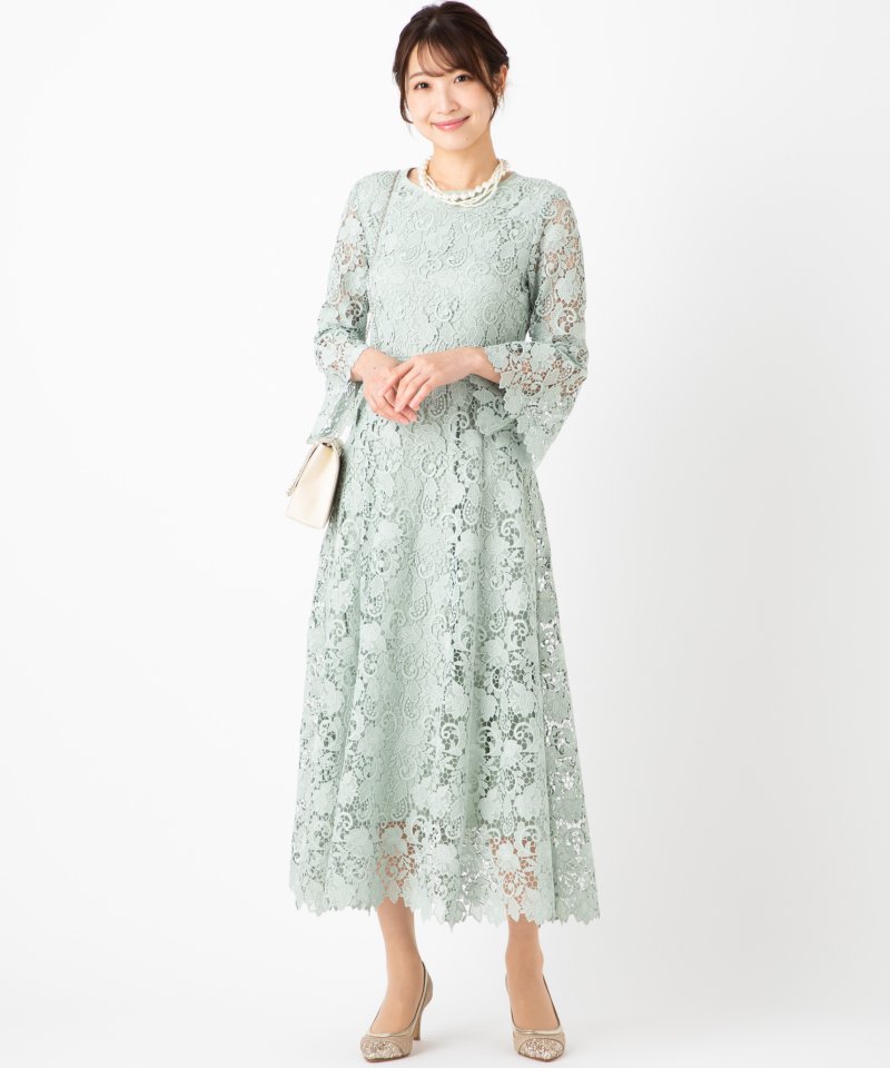 GRACE CONTINENTAL グレースコンチネンタル ケミカルレース切替ドレス