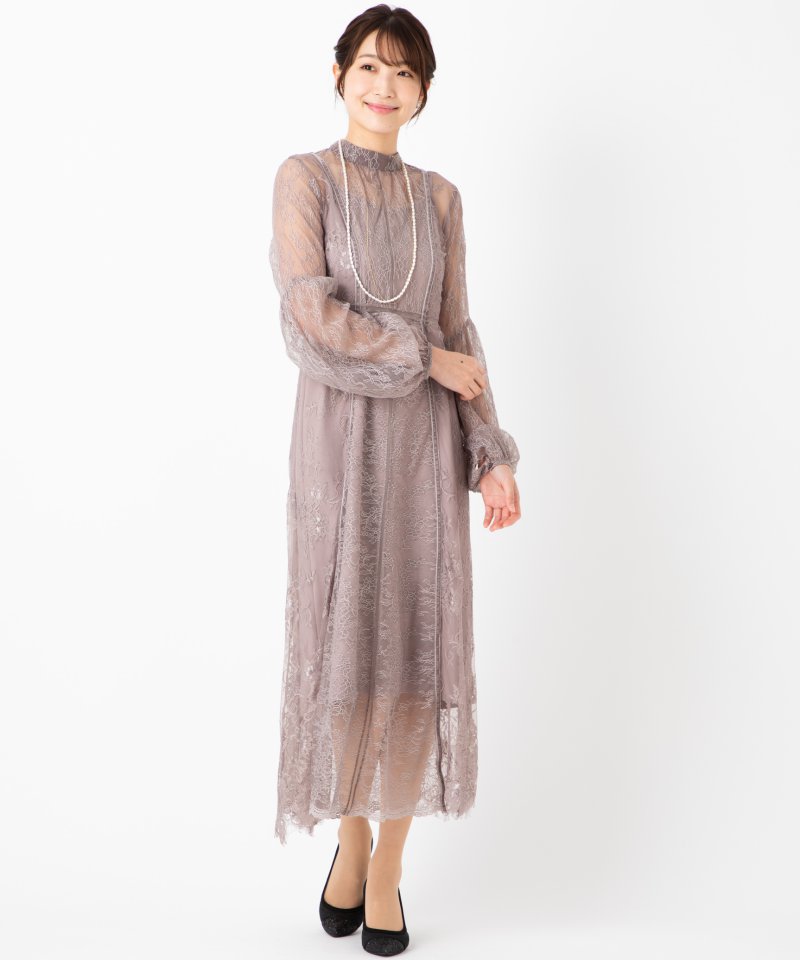 FRAY I.D フレイアイディー コンビネーションレースドレス ピンク系