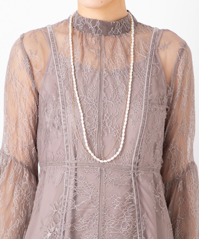 FRAY I.D フレイアイディー コンビネーションレースドレス ピンク系