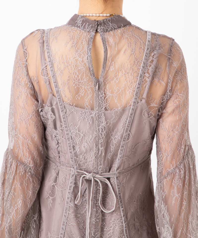 FRAY I.D フレイアイディー コンビネーションレースドレス ピンク系