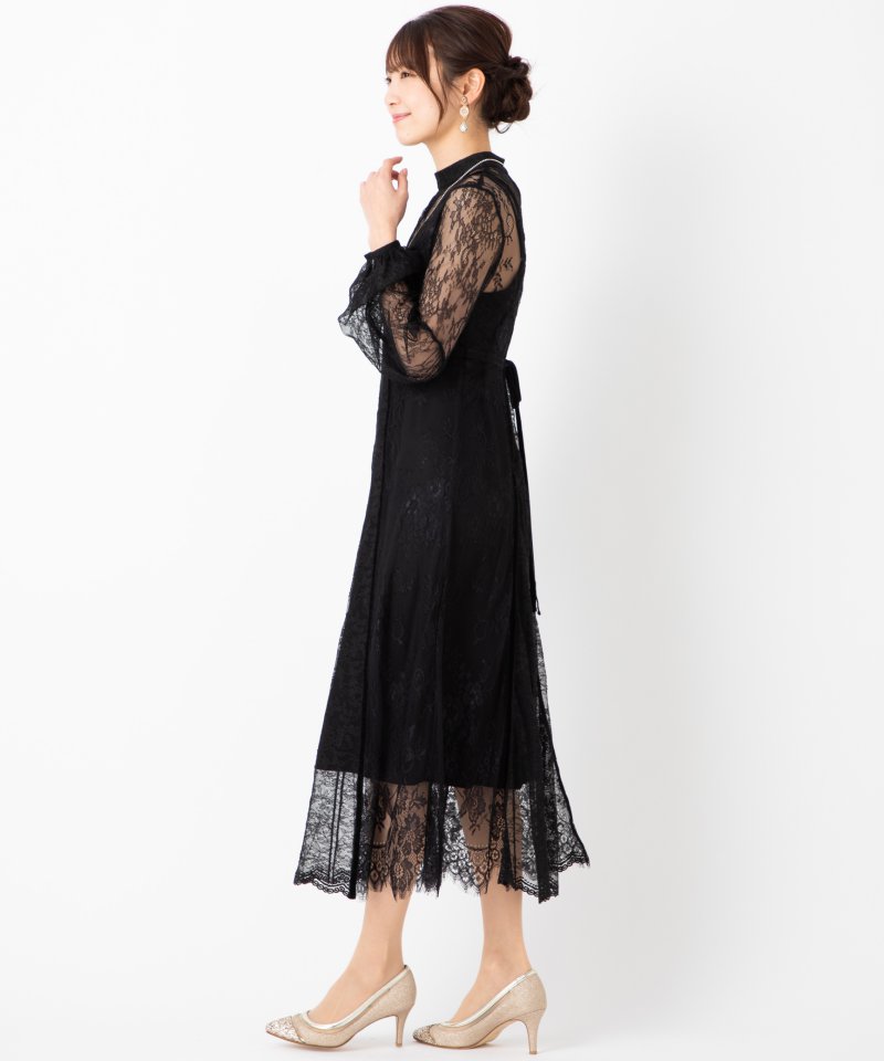 FRAY I.D フレイアイディー コンビネーションレースドレス ブラック系