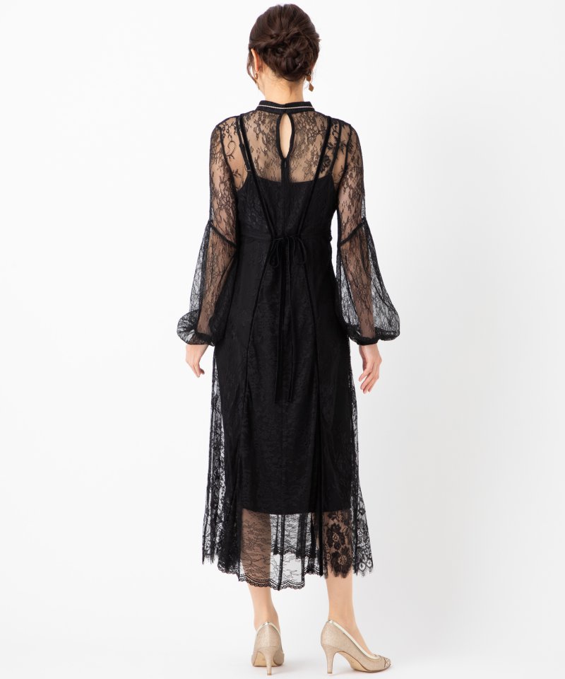 FRAY I.D フレイアイディー コンビネーションレースドレス ブラック系