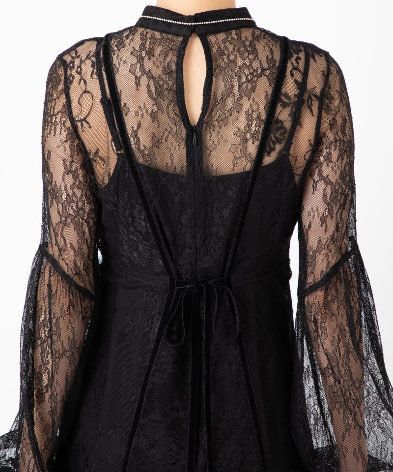 FRAY I.D フレイアイディー コンビネーションレースドレス ブラック系