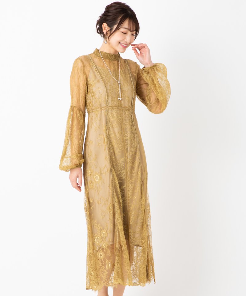 FRAY I.D コンビネーションレースドレス　BRW FRAY I.D フレイアイディー コンビネーションレースドレス ブラック系