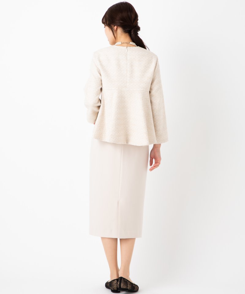 【美品】デミルクスビームス　ツイードプルオーバー スカート　セットアップ Demi-Luxe BEAMS 【プレミアムスーツ2点SET】ツイードプルオーバー