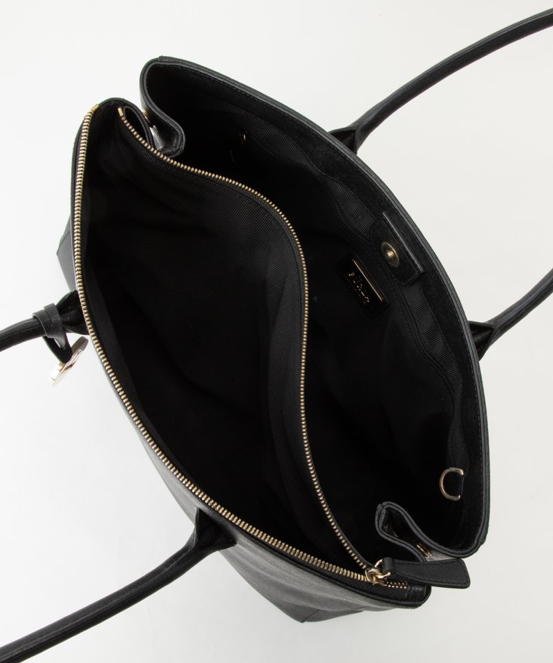 FURLA フルラ サフィアーノレザーBIGショルダーバッグ ブラック系