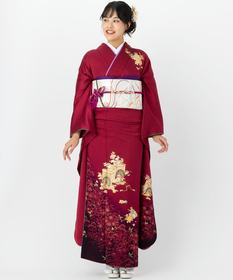 Select Shop 【振袖】御所車と松竹梅 レッド系 | 結婚式パーティーの