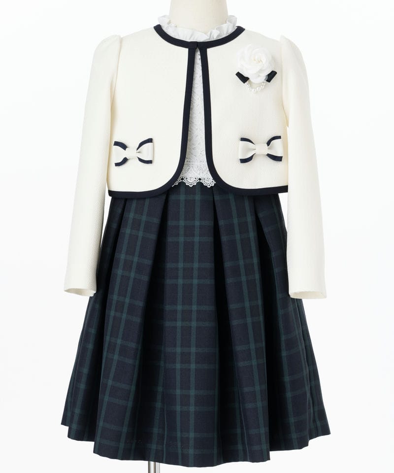 any FAM 【キッズスーツ3点SET】エニィファム 透かし花柄ワンピース