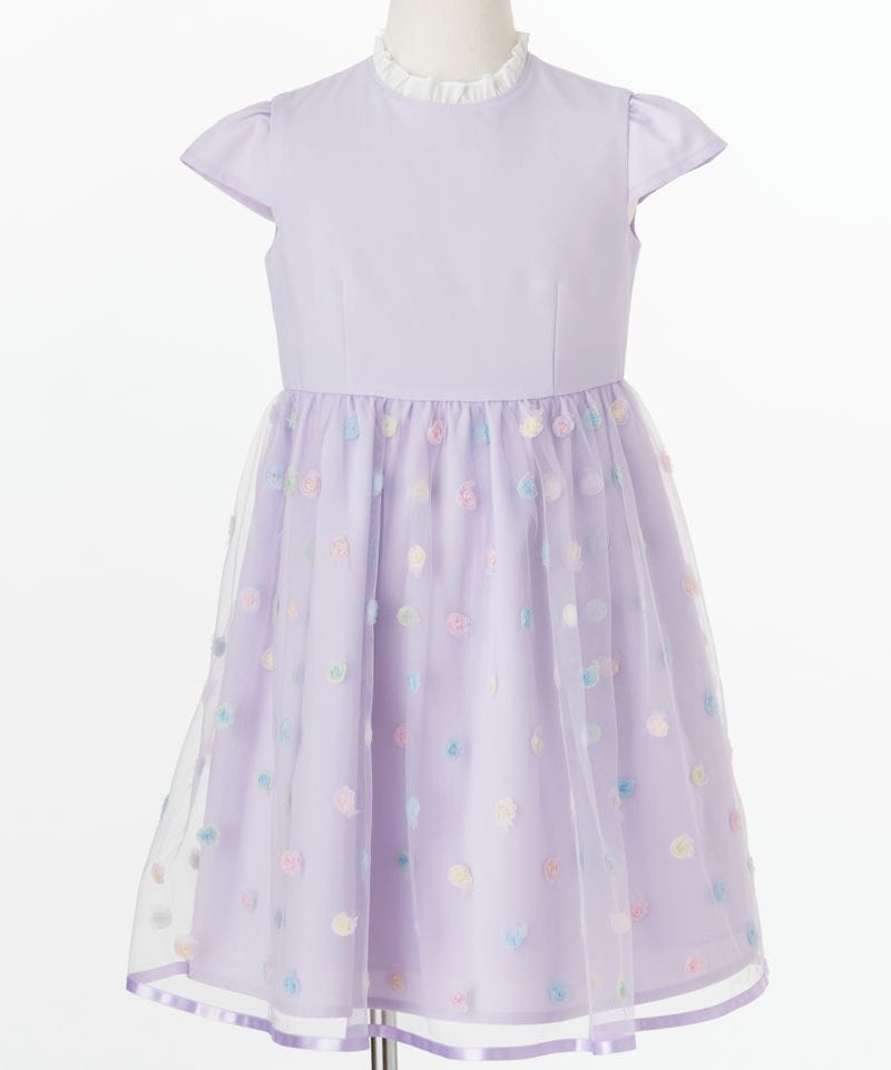 CHOPIN 【キッズスーツ3点SET】チュールフラワーアンサンブル パープル