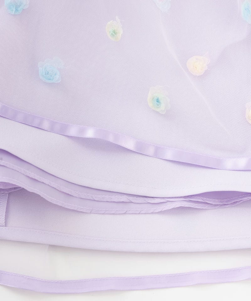 CHOPIN 【キッズスーツ3点SET】チュールフラワーアンサンブル パープル