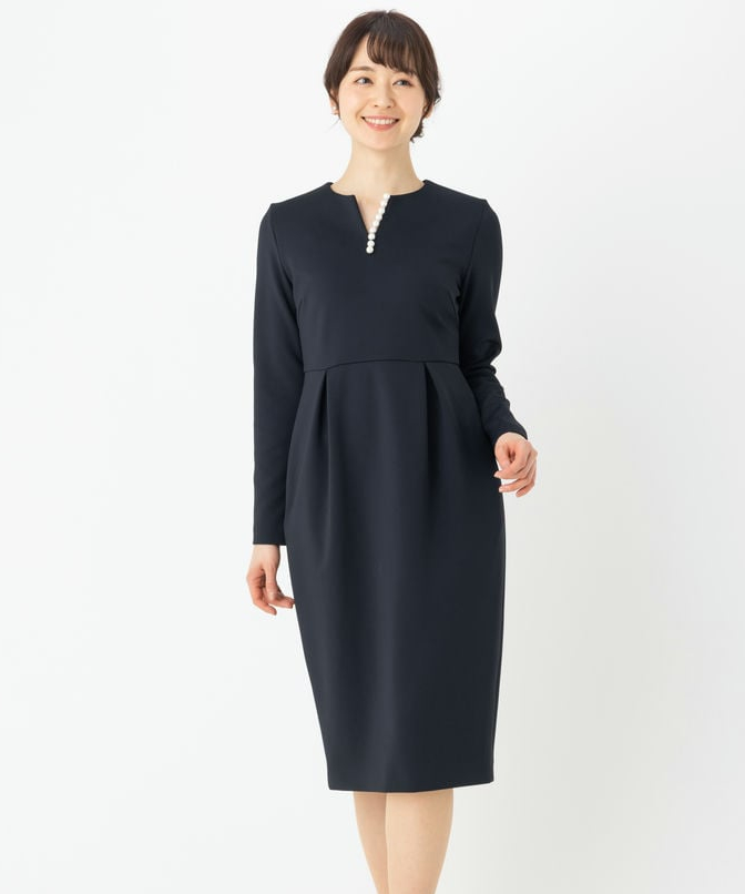 CELFORD セルフォード 刺繍カラータイトワンピース ネイビー系 | 結婚