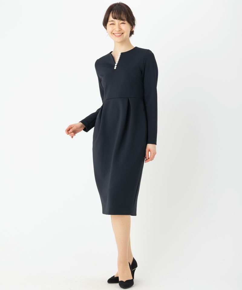 UNITED ARROWS ユナイテッドアローズ パールモチーフワンピース