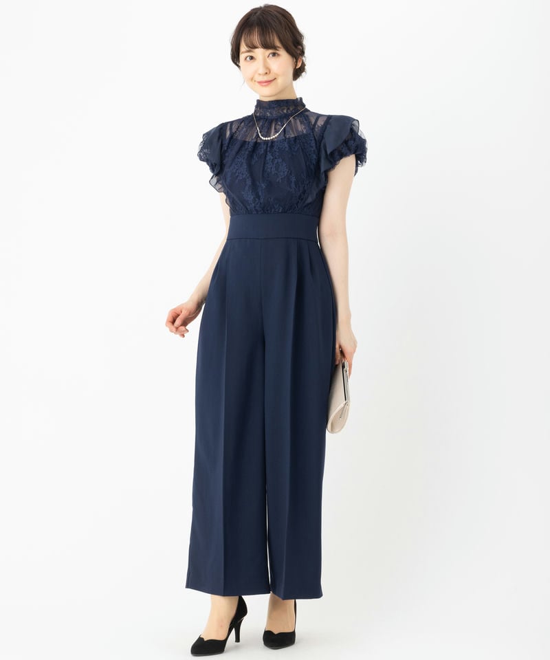 RUIRUE BOUTIQUE ルイルエブティック バックリボンレースコンビパンツ
