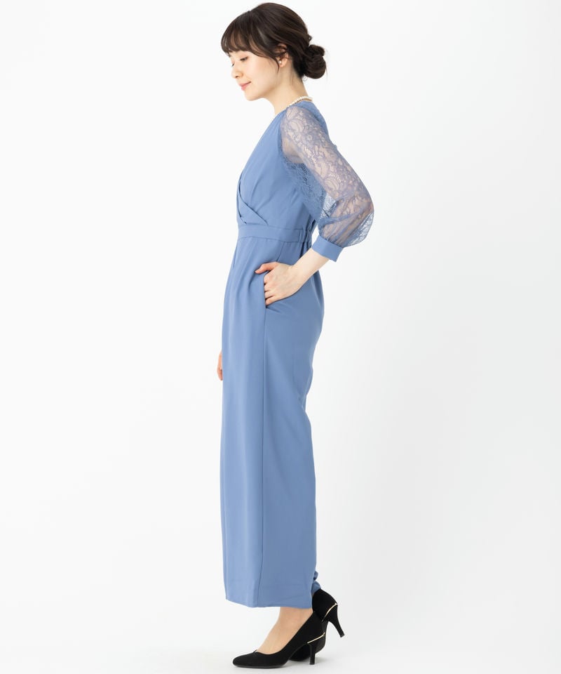Aimer エメ 袖付きカシュクールオールインワン ブルー系 | 結婚式 