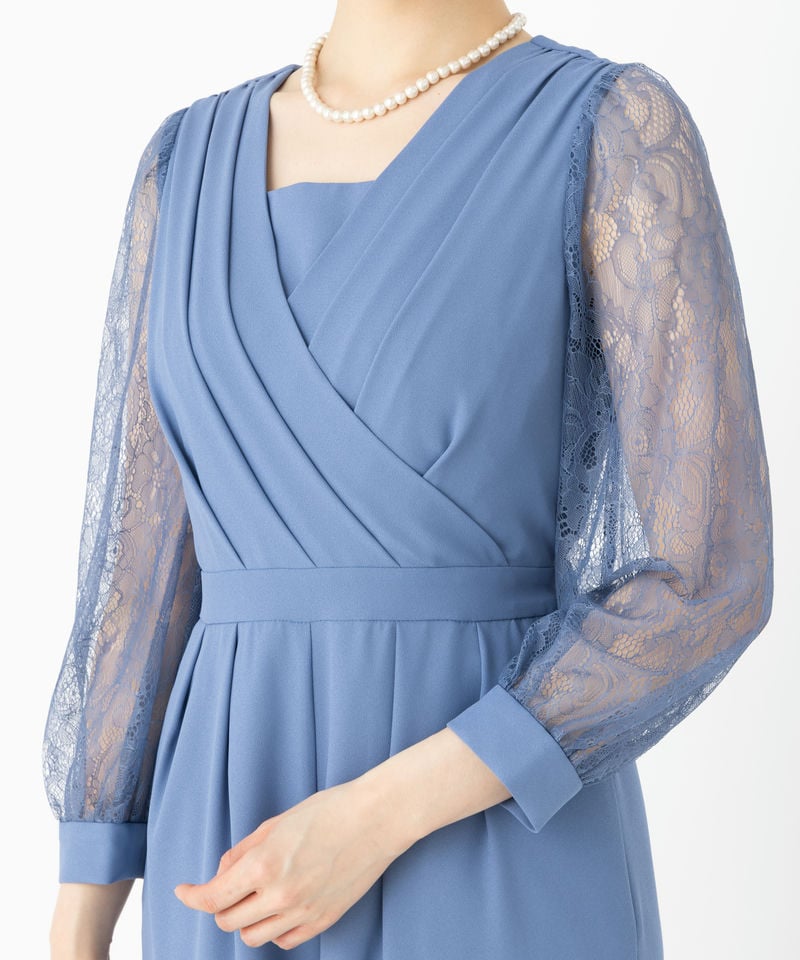 Aimer エメ 袖付きカシュクールオールインワン ブルー系 | 結婚式