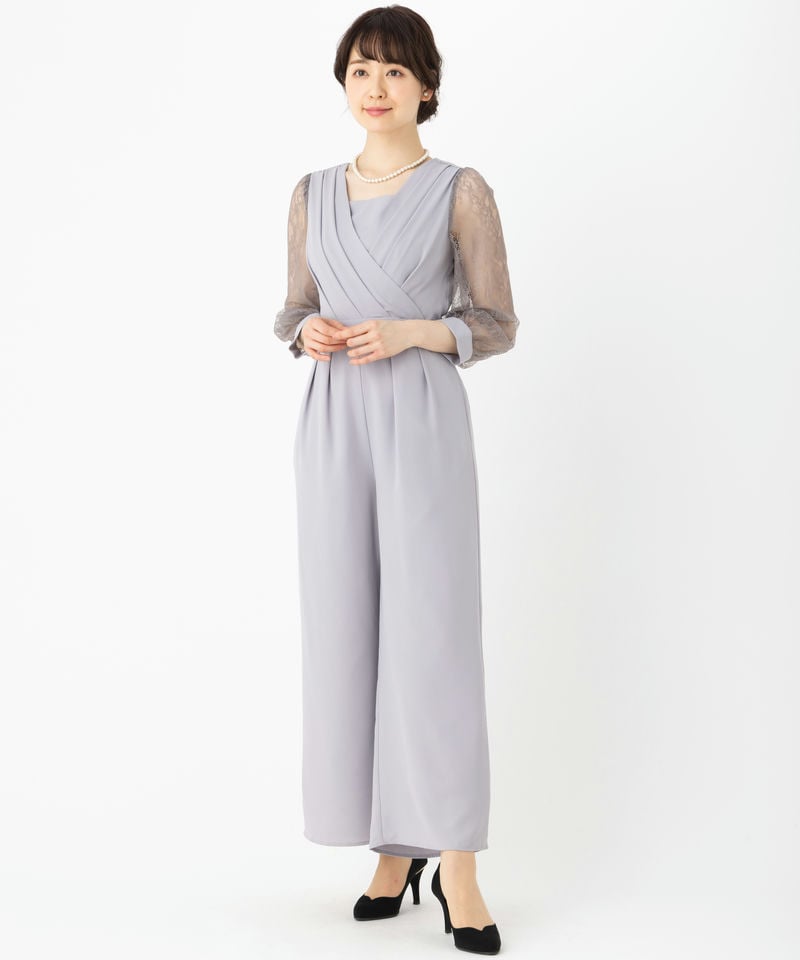 Aimer エメ 袖付きカシュクールオールインワン その他 x グレー系