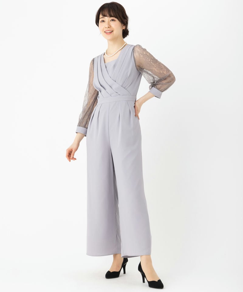 Aimer エメ 袖付きカシュクールオールインワン その他 x グレー系