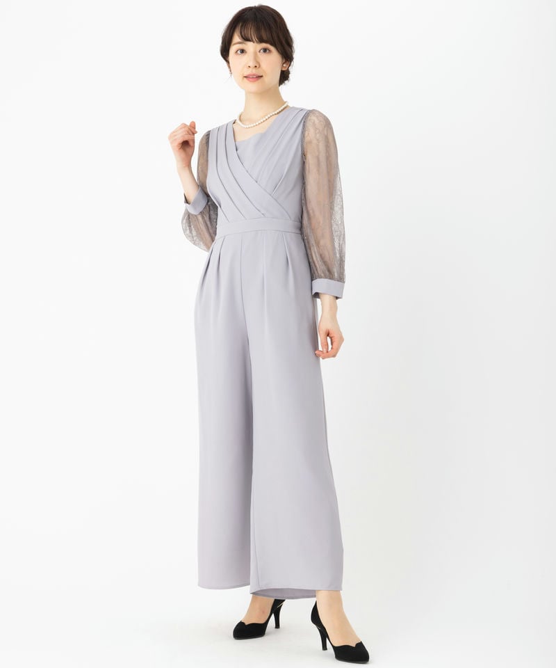 Aimer エメ 袖付きカシュクールオールインワン その他 x グレー系 