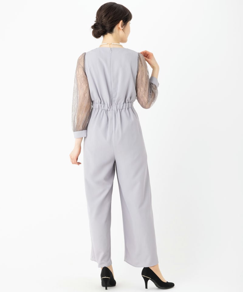 Aimer エメ 袖付きカシュクールオールインワン その他 x グレー系 