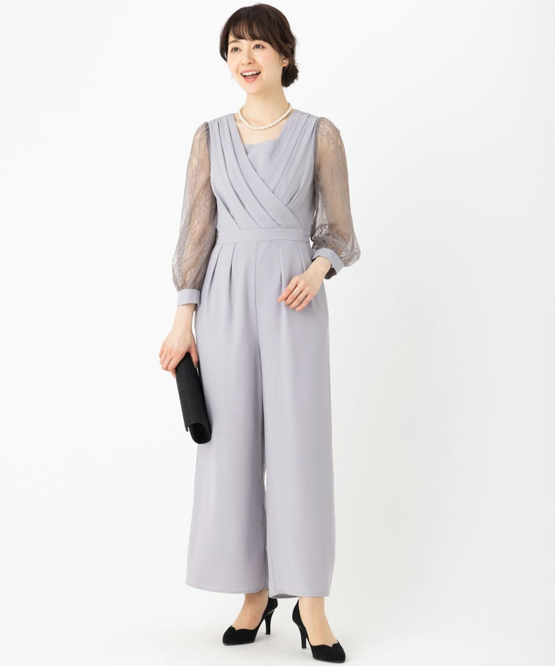 Aimer エメ 袖付きカシュクールオールインワン その他 x グレー系