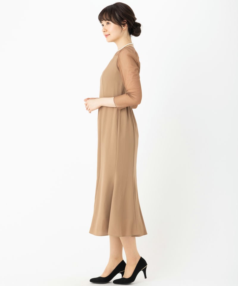 Aimer エメ チュールネットスリーブマーメイドドレス その他 x 