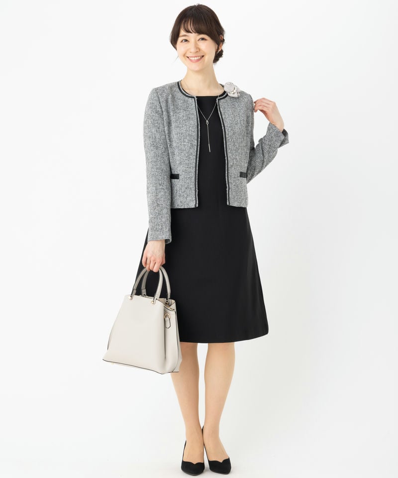 Select Shop 【スーツ2点SET】ノーカラージャケット&Aライン