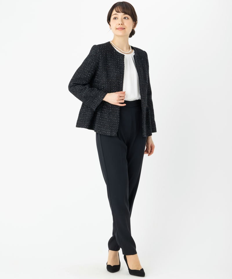 any SiS 【スーツ3点SET】ダブルクロスノーカラージャケット&ワイド