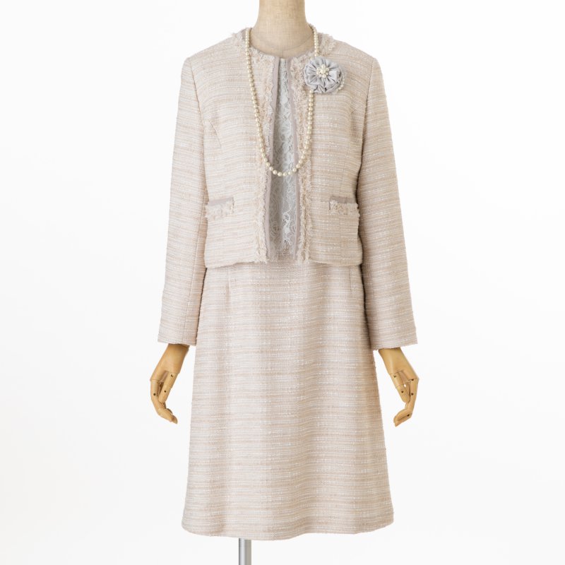 ANAYI アナイ ノーカラージャケット ベージュ系 | 結婚式パーティーの