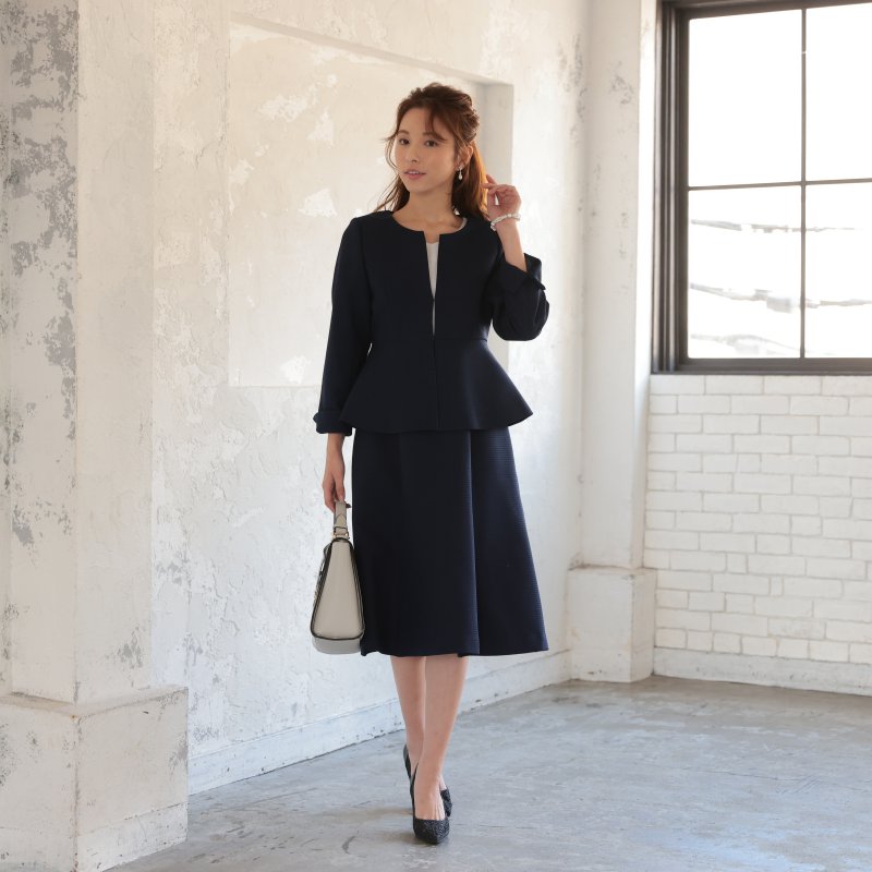 Select Shop 【スーツ2点SET】ジャケット+ワンピース ブラック系 x
