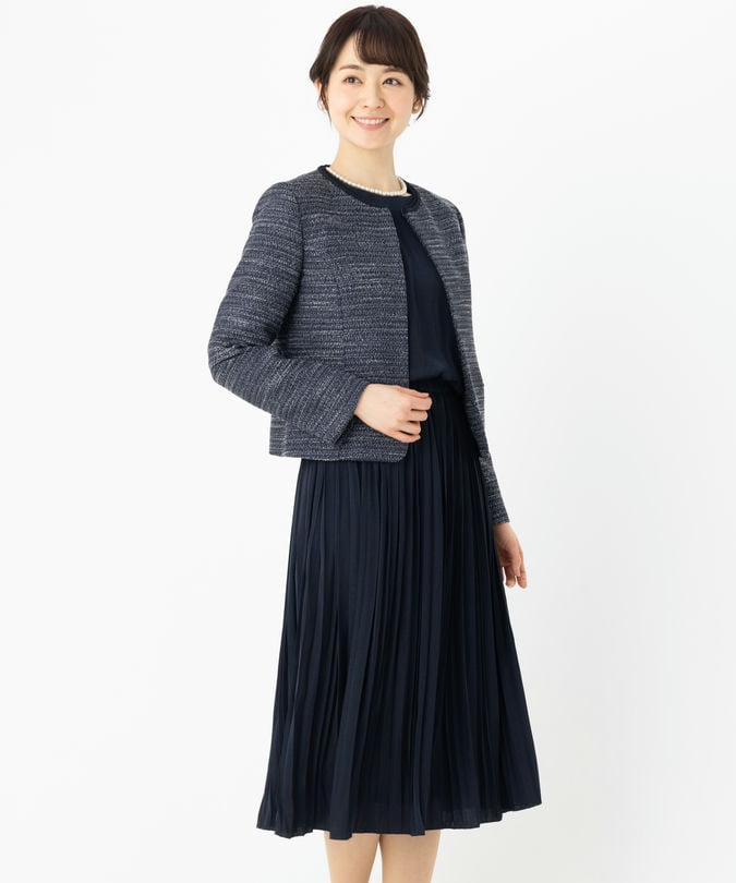 MELROSE claire 【スーツ2点SET】スラブツイードジャケット&ワンピース