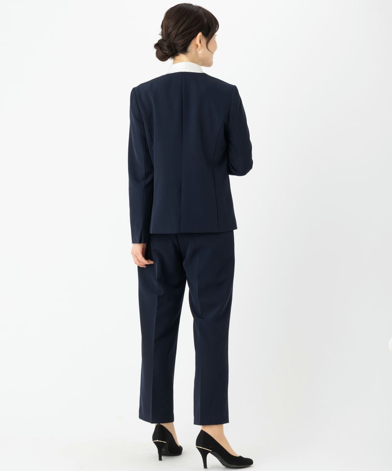 OPAQUE.CLIP 【スーツ3点SET】ノーカラーVネックジャケット&ワイド