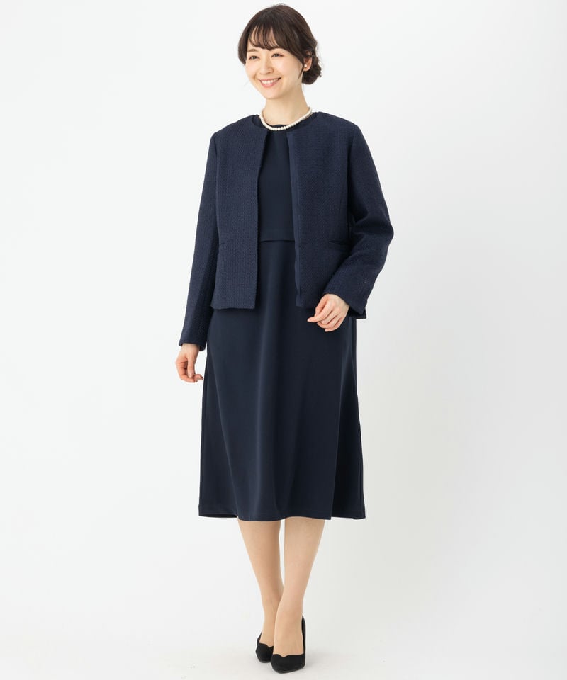 MELROSE claire 【スーツ2点SET】スラブツイードジャケット&ワンピース