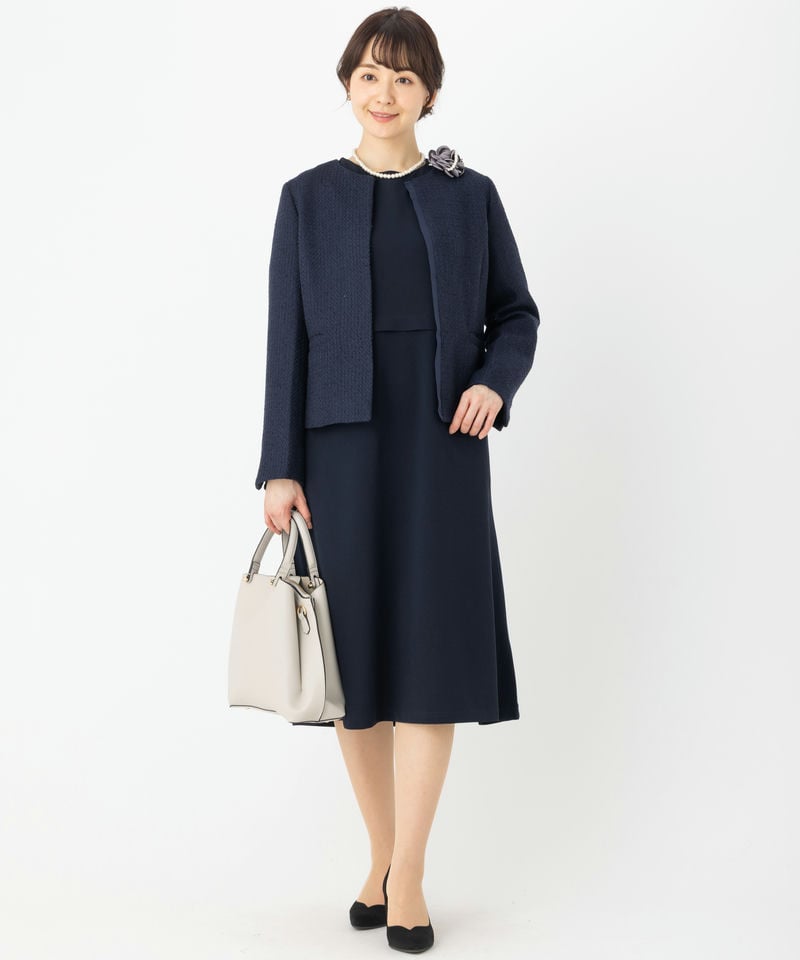 MELROSE claire 【スーツ2点SET】スラブツイードジャケット&ワンピース