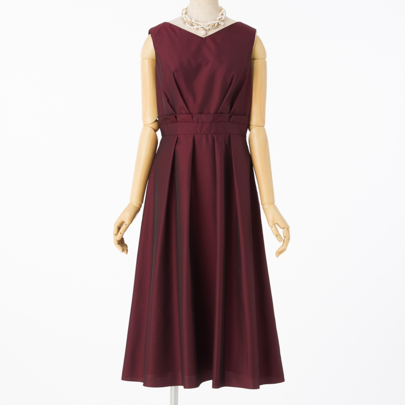 Aimer エメ シャンブレータフタミドルフレアドレス レッド系 | 結婚式