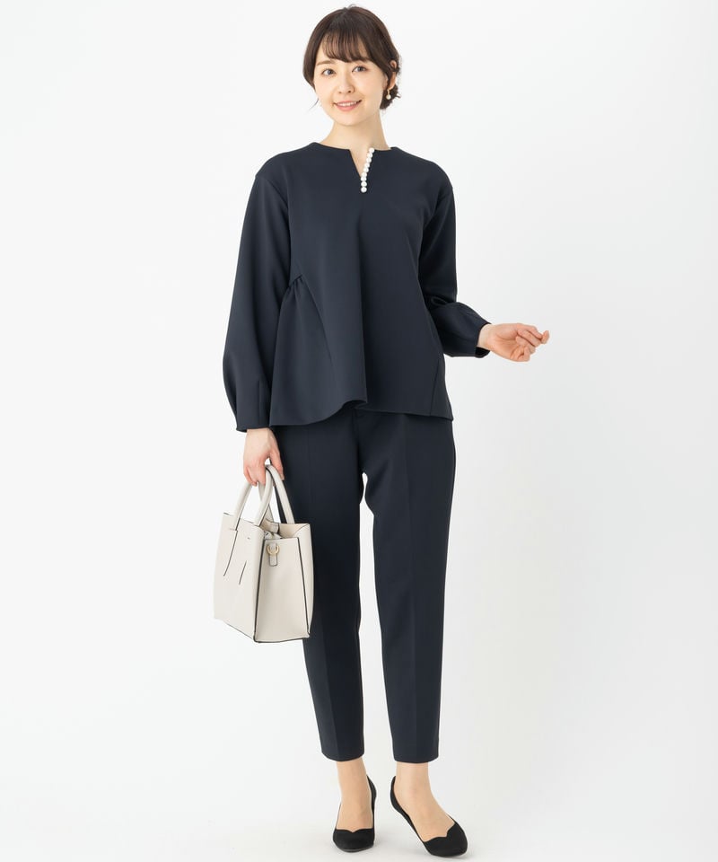 UNITED ARROWS 【プレミアムスーツ2点SET】パールモチーフトップス 