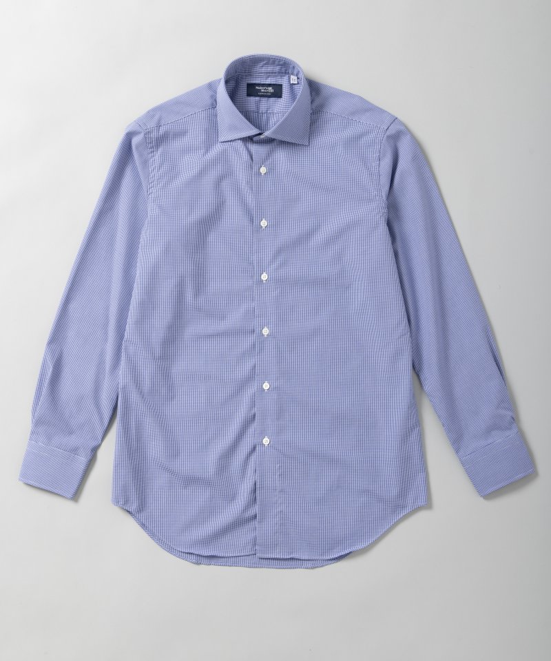 Maker's Shirt 鎌倉 マイクロギンガムチェックシャツ ブルー系 | 結婚