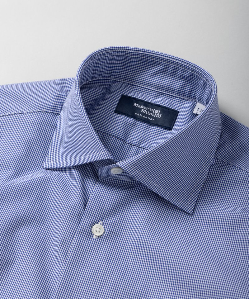 Maker's Shirt 鎌倉 マイクロギンガムチェックシャツ ブルー系 | 結婚