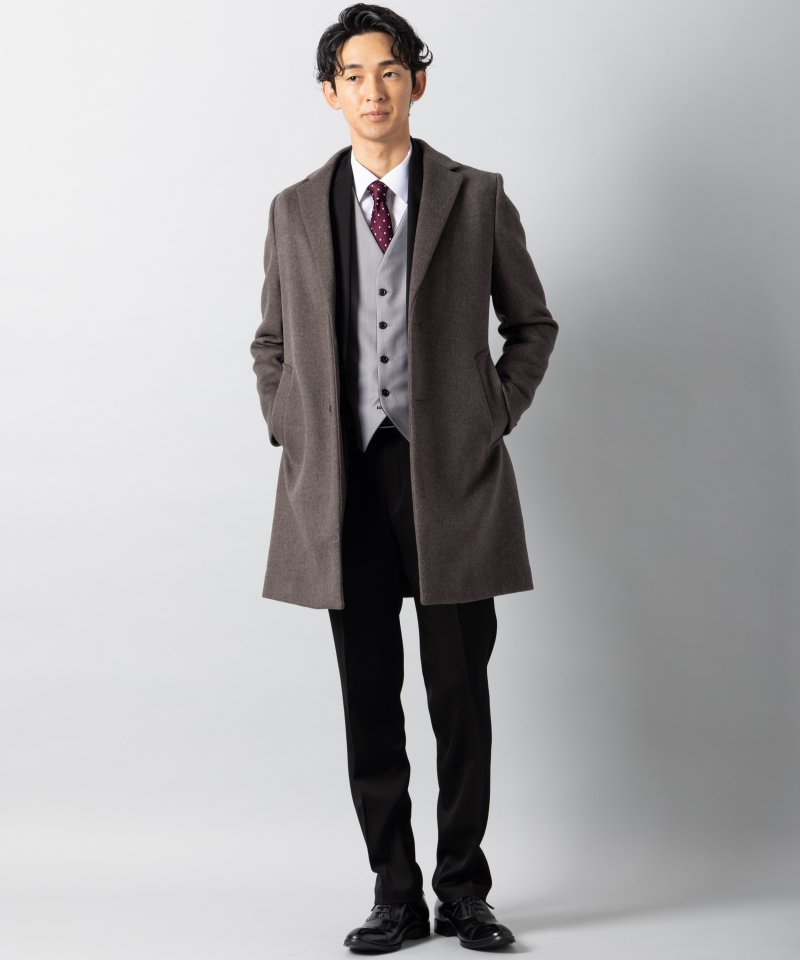 BEAUTY&YOUTH ソリッド120S・メルトンチェスターコート グレー系