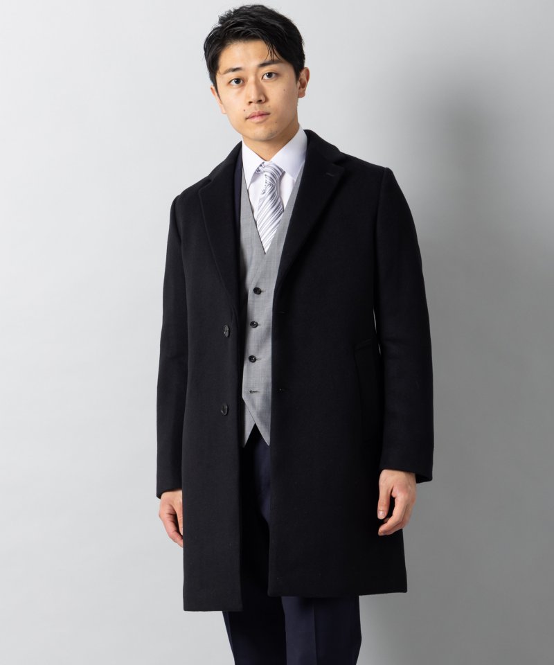 BEAUTY&YOUTH ソリッド120S・メルトンチェスターコート グレー系