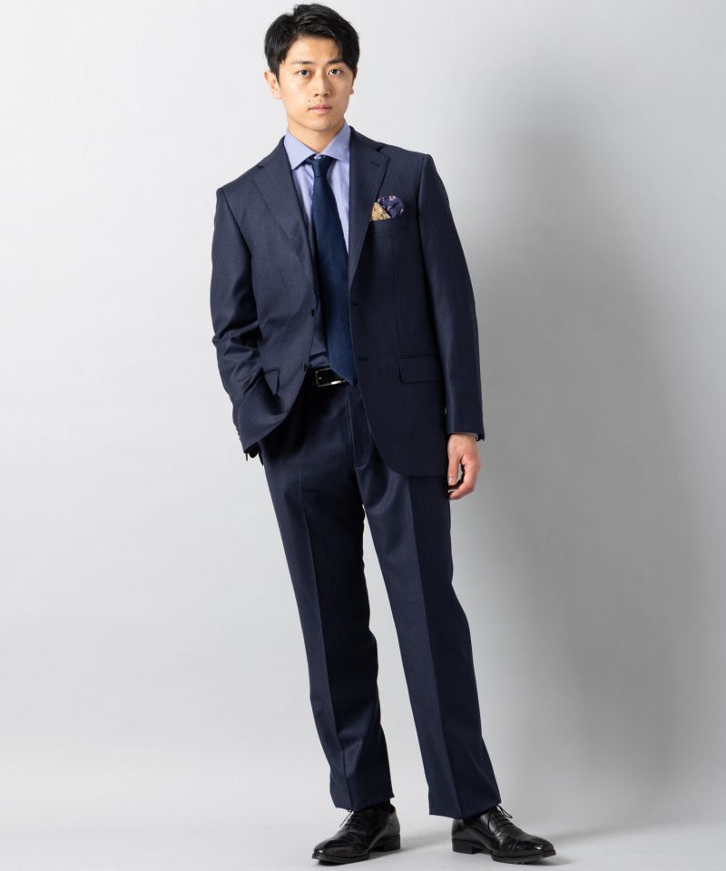 Select Shop [LR11]ロロピアーナ・チェック柄2ピーススーツ ネイビー系