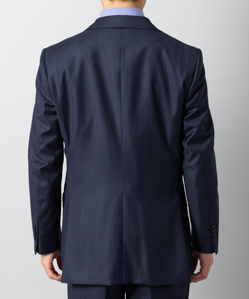 Select Shop [LR11]ロロピアーナ・チェック柄2ピーススーツ ネイビー系