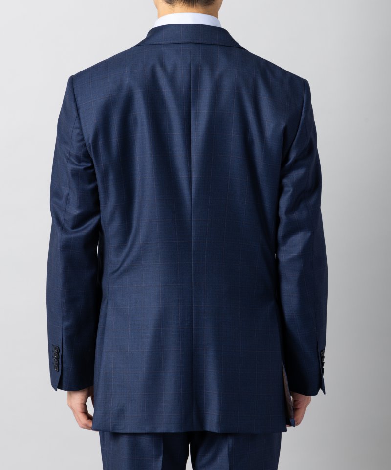 Select Shop [LR13]ロロピアーナ・チェック柄2ピーススーツ ネイビー系