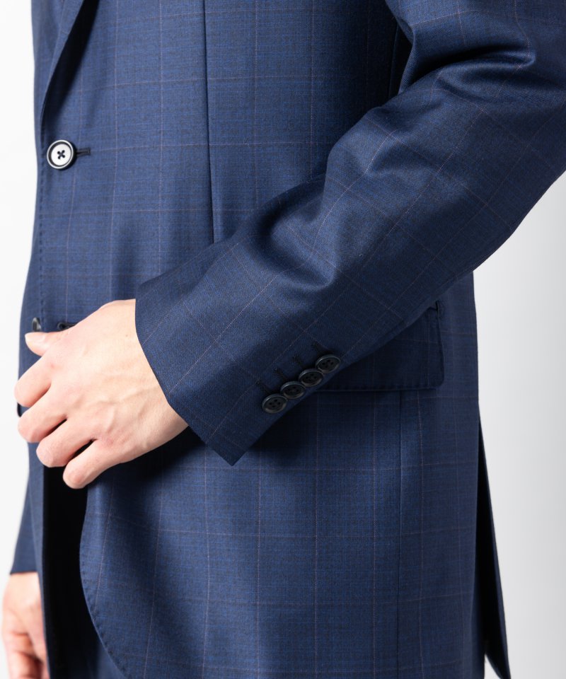 Select Shop [LR13]ロロピアーナ・チェック柄2ピーススーツ ネイビー系